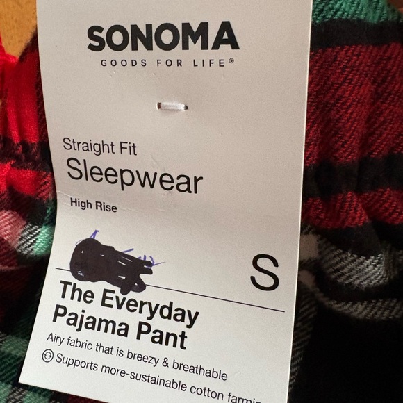 NWT Women's Sonoma Cabincore Flannel Plaid Sleepwear Pajama Pants. Size Small - Picture 2 of 4